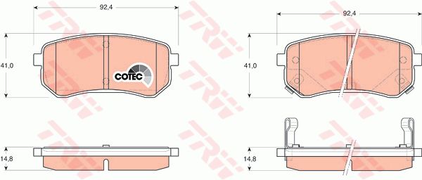 TRW Комплект тормозных колодок, дисковый тормоз GDB3370