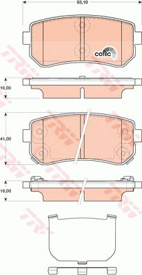 TRW Комплект тормозных колодок, дисковый тормоз GDB3474