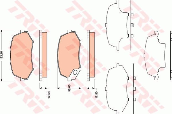 TRW Комплект тормозных колодок, дисковый тормоз GDB3486