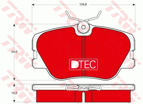 TRW stabdžių trinkelių rinkinys, diskinis stabdys GDB818DTE