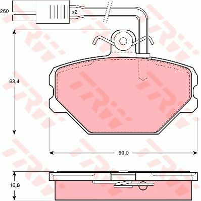 TRW Комплект тормозных колодок, дисковый тормоз GDB836