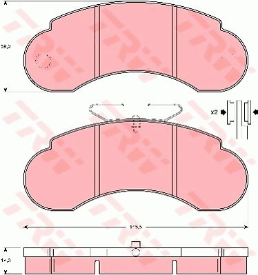 TRW Комплект тормозных колодок, дисковый тормоз GDB950