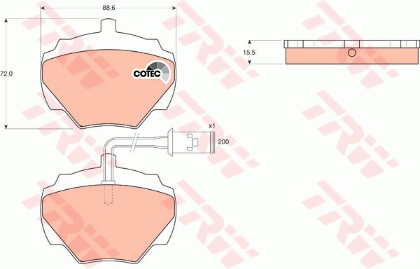 TRW Комплект тормозных колодок, дисковый тормоз GDB976