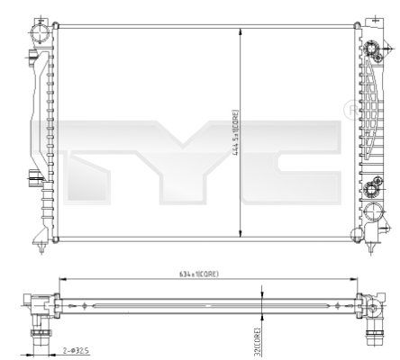 TYC Радиатор, охлаждение двигателя 702-0003