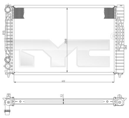 TYC Радиатор, охлаждение двигателя 702-0034