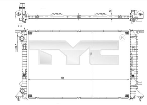 TYC Радиатор, охлаждение двигателя 702-0036