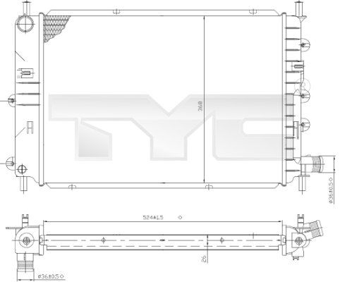 TYC Радиатор, охлаждение двигателя 710-0035