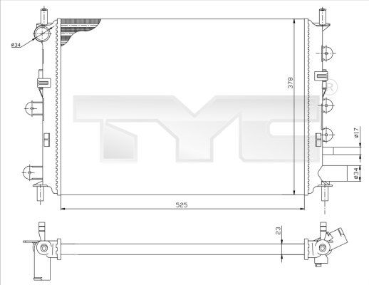 TYC radiatorius, variklio aušinimas 710-0037-R