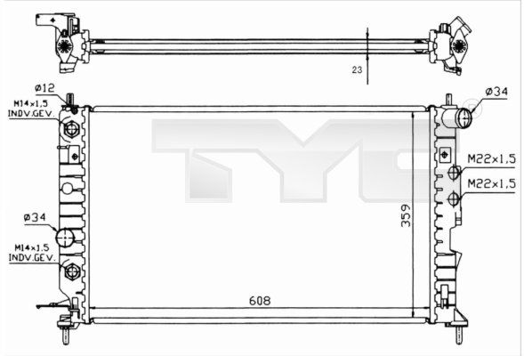 TYC radiatorius, variklio aušinimas 725-0004-R