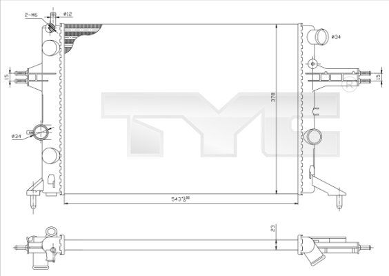 TYC Радиатор, охлаждение двигателя 725-0021