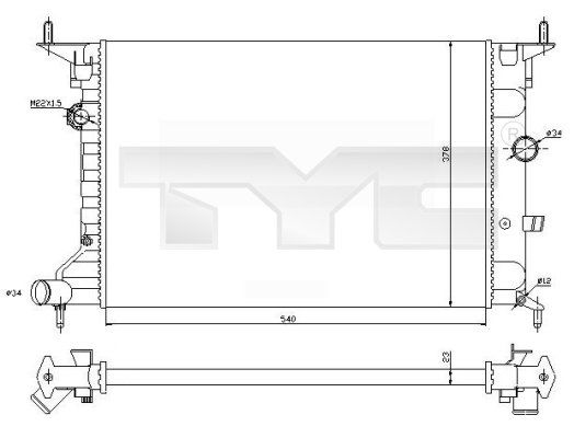 TYC radiatorius, variklio aušinimas 725-0026-R