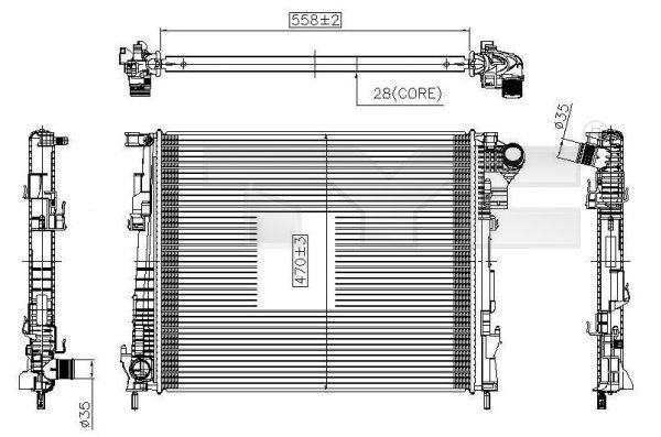 TYC Радиатор, охлаждение двигателя 725-0032