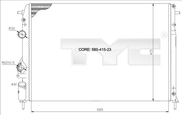 TYC Радиатор, охлаждение двигателя 728-0009