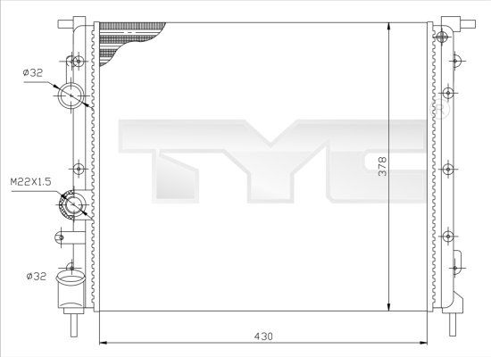 TYC Радиатор, охлаждение двигателя 728-0026