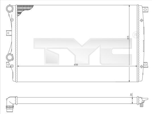 TYC Радиатор, охлаждение двигателя 737-0017-R