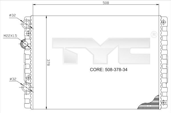 TYC Радиатор, охлаждение двигателя 737-0024