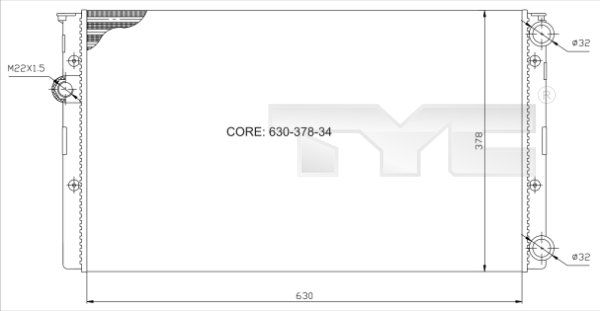 TYC Радиатор, охлаждение двигателя 737-0027