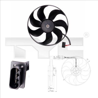 TYC ventiliatorius, radiatoriaus 802-0009