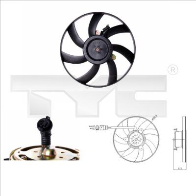 TYC ventiliatorius, radiatoriaus 831-0003