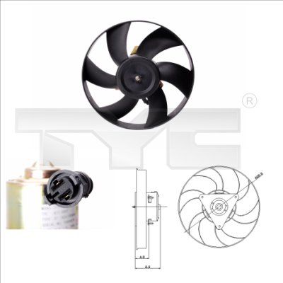 TYC ventiliatorius, radiatoriaus 831-0005