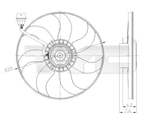 TYC ventiliatorius, radiatoriaus 837-0036