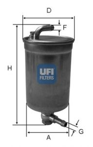 UFI Топливный фильтр 24.072.00