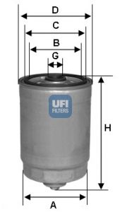 UFI Топливный фильтр 24.350.00