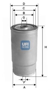 UFI Топливный фильтр 24.525.00