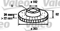 VALEO Тормозной диск 186612