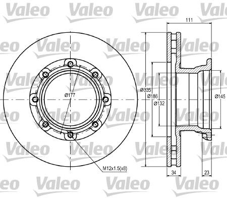 VALEO Тормозной диск 187082