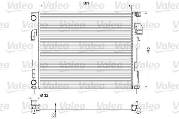 VALEO Радиатор, охлаждение двигателя 232853