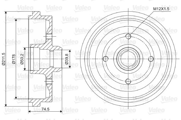 VALEO Тормозной барабан 237009