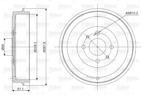 VALEO Тормозной барабан 237036