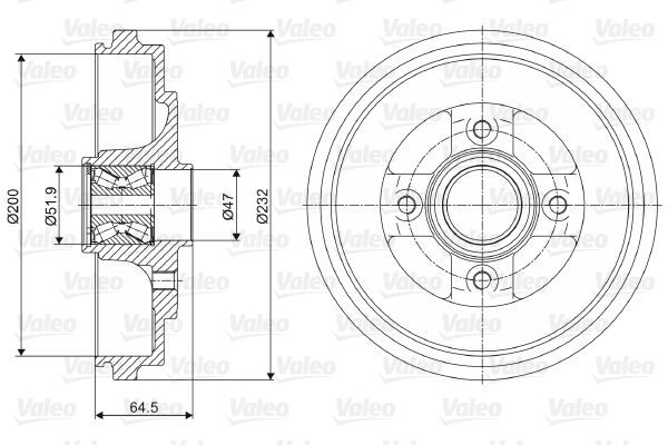 VALEO stabdžių būgnas 237079