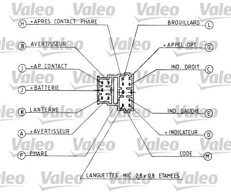 VALEO Выключатель на рулевой колонке 251162