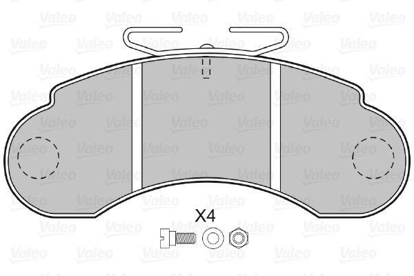 VALEO Комплект тормозных колодок, дисковый тормоз 598000
