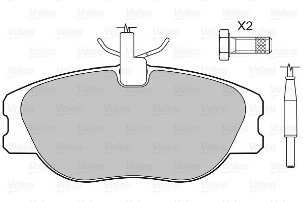 VALEO stabdžių trinkelių rinkinys, diskinis stabdys 598064