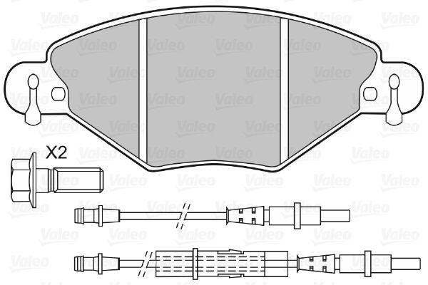 VALEO stabdžių trinkelių rinkinys, diskinis stabdys 598419