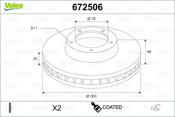 VALEO Тормозной диск 672506