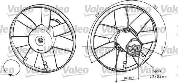 VALEO ventiliatorius, radiatoriaus 696041