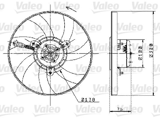 VALEO ventiliatorius, radiatoriaus 698358