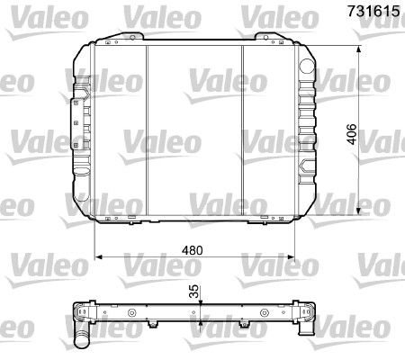 VALEO Радиатор, охлаждение двигателя 731615