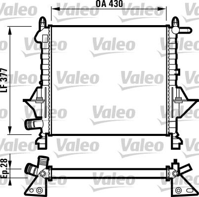 VALEO Радиатор, охлаждение двигателя 732051