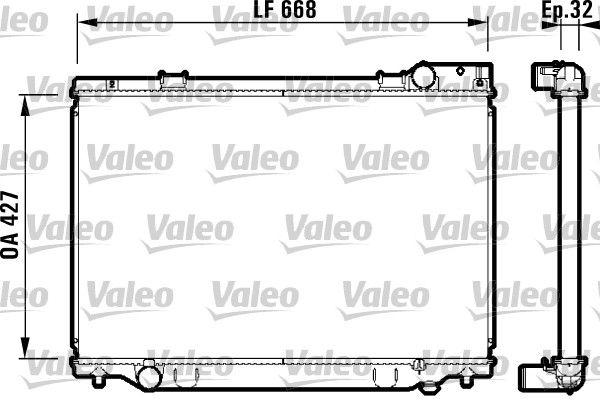 VALEO Радиатор, охлаждение двигателя 732476