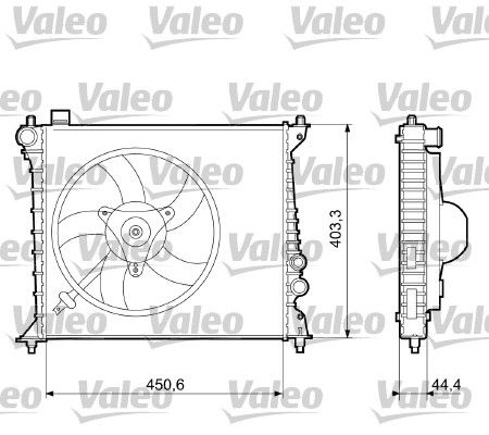 VALEO Радиатор, охлаждение двигателя 733074