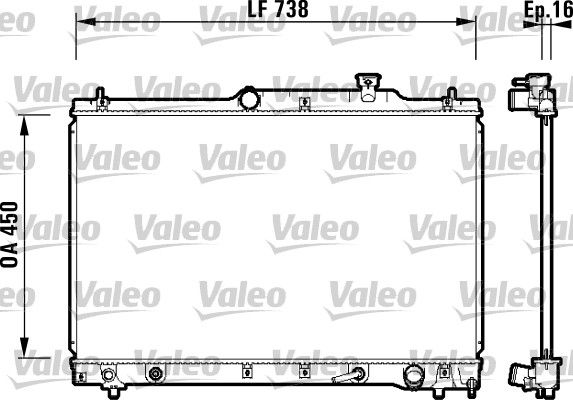 VALEO Радиатор, охлаждение двигателя 734201