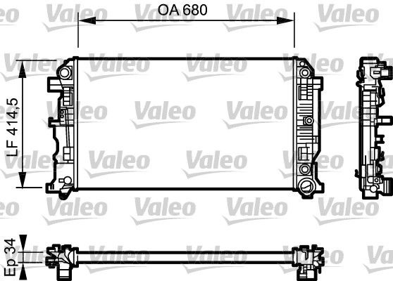 VALEO Радиатор, охлаждение двигателя 734929