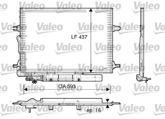 VALEO Конденсатор, кондиционер 818003