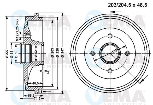 VEMA Тормозной барабан 801337