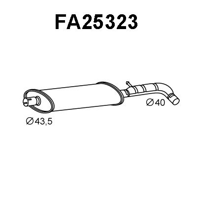 VENEPORTE Средний глушитель выхлопных газов FA25323